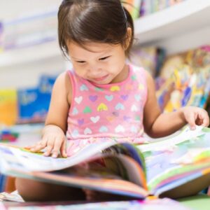 Little Girl Reading Book